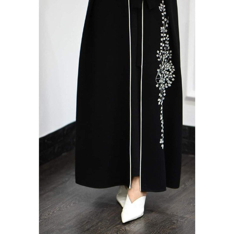 Abaya fleur noire عباية سوداء